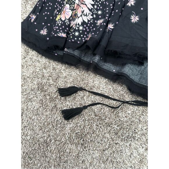 free people intimately Longwood Printed Slip Mini Dress Black Multi Sleeveless S - Picture 10 of 11